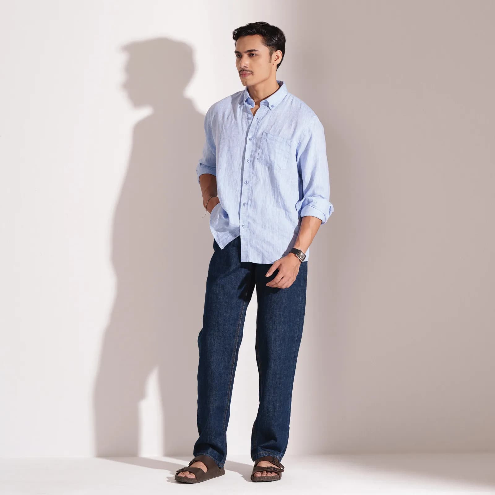 Light Sky Premium Linen Long Sleeve Alpha Shirt
