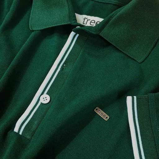 Forest Green Short Sleeve Rib-Placket Polo Shirt