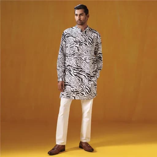 Bengal Tiger Print Premium Linen Panjabi