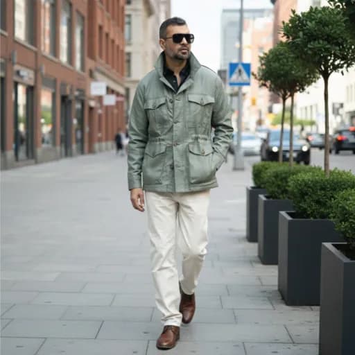 Fresh Olive Premium Linen Field Jacket