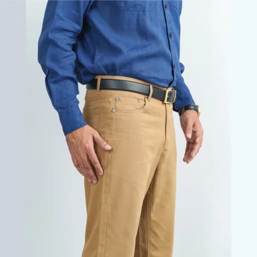 Camel Non-Stretch Cotton Twill Jeans