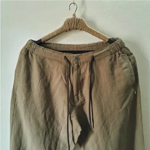 Olive Tan Linen Relax Pants