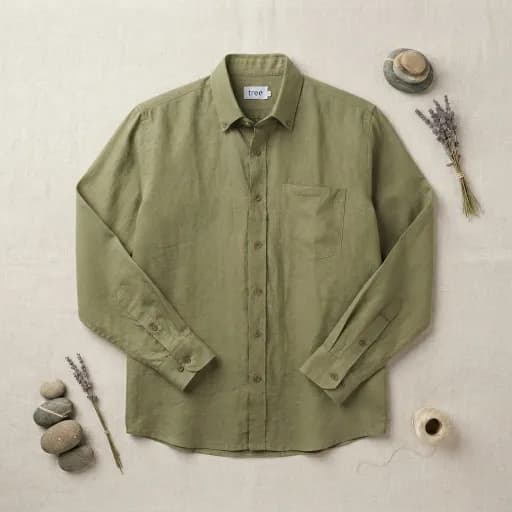 Light Olive Premium Linen Long Sleeve Alpha Shirt