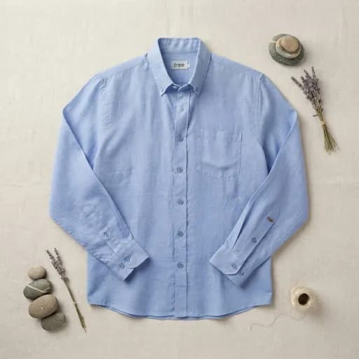Light Sky Premium Linen Long Sleeve Alpha Shirt